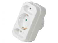 LogiLink LPS221, Type F, Type C (Europlug)+Type F, 250 V, Hvid, 3500 W, Hanstik/Hunstik