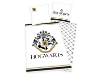Harry Potter Hogwarts Sengetøj med guldprint - 100 procent bomuld