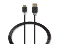 Nedis - USB-kabel - USB (han) til USB-C (han) - USB 2.0 - 1 m - rund - antracit (sort)