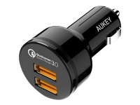 Aukey CC-T8 - Bilstrømsadapter - 36 Watt - 3 A - QC 3.0 - 2 output-stikforbindelser (USB)