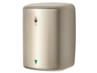 DAN DRYER Håndtørrer Turbo Low Noise (347) i rustfrit stål, berøringsfri. Tørretid 10-15 sek., 700-1400W, mål 287x205x180 mm, 63-68 dB(A) 1 m