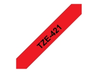 Brother TZe-421 - sort på rød 9mm x 8m