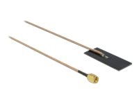 Delock WLAN 802.11 ac/ax/a/h/b/g/n Antenna SMA plug 0.5 - 1.2 dBi RG-178 1 m PCB internal self adhesive - Antenne - Smart Home - 0.5 - 1.2 dBi - klæb