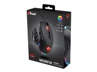 Trust GXT 970 Morfix Customisable - Mus - ergonomisk - højrehåndet - optisk - 14 knapper - kabling - USB 2.0