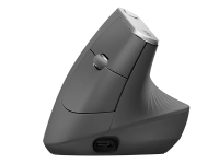 Logitech MX Vertical - Lodret mus - ergonomisk - optisk - 6 knapper - trådløs, kabling - Bluetooth, 2.4 GHz - trådløs modtager (USB) - grafit