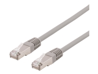 DELTACO - Patchkabel - RJ-45 (han) til RJ-45 (han) - 30 cm - SFTP - CAT 6a - halogenfri, formet - grå