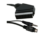 ICIDU - Video/audiokabel - S-video / audio - 4 pin mini-DIN, stereo mini-jackstik han til SCART han - 5 m - sort