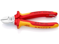 Knipex 70 06 160 T, Diagonale horisontale tænger, 4 mm, Krom-vanadium-stål, Plast, Rød, Gul, 160 mm