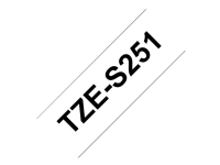 Brother TZe-S251 - Ekstrastærkt klæbemiddel - sort på hvid - Rulle (2,4 cm x 8 m) 1 kassette(r) lamineret bånd - for Brother PT-D600 P-Touch PT-3600