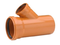 PVC-grenrør 45°, 250/160mm - glat kloak, Uponor