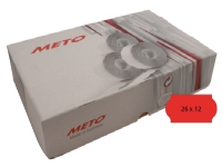Etiket Meto UTC 26x12mm neon rød lim 2 1500stk/rul - (1500 x 18 ruller)
