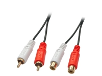 Lindy 35671, 2 x RCA, Hanstik, 2 x RCA, Hunstik, 2 m, Sort, Rød, Hvid