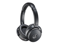 Audio-Technica QuietPoint ATH-ANC50IS - Hovedtelefoner med mik. - fuld størrelse - kabling - aktiv støjfjerning - 3,5 mm jackstik - sort