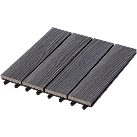 Plus Terrasseflise 4 stk./pk. - 30x30x2,2 cm - Komposit gråbrun - 4517-1