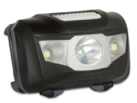 Arcas 307 10010, Hovedbånd lommelygte, Sort, Plastik, IPX6, 3 Lampe( r), LED