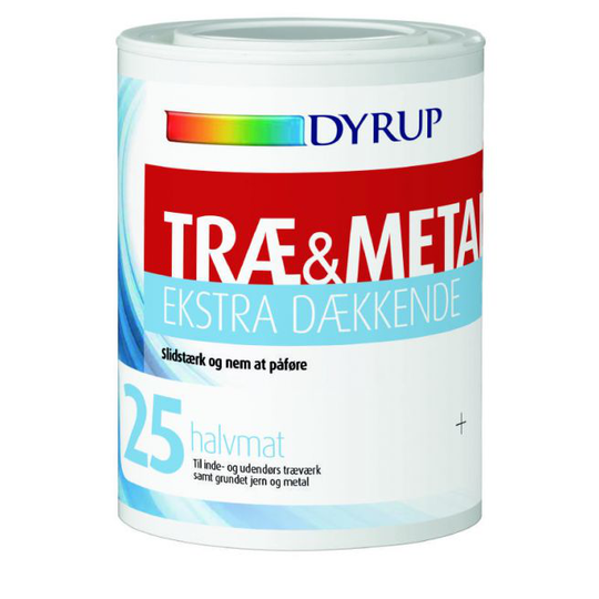 Dyrup Træ & Metal 25 Ekstra Dækkende Hvid - 0,75lt