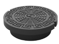 Dæksel med fals 425mm - genbrugsplast. for kegle 225530425