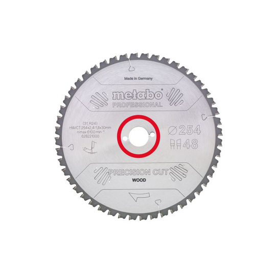 Metabo 4007430176912 - 628057000 Rundsavklinge precision cut wood, kvaliltet professional, til semistationære rundsav