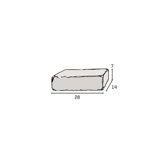 IBF Holmegaardsten®- 14 x 28 x 7 cm Gråmix
