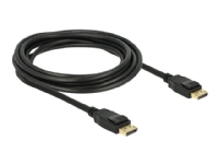 Delock - DisplayPort kabel - DisplayPort (han) til DisplayPort (han) - 3 m - haspet - sort