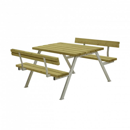 Plus Alpha Bord/Bænkesæt m/2 ryglæn 118 cm - Trykimprægneret