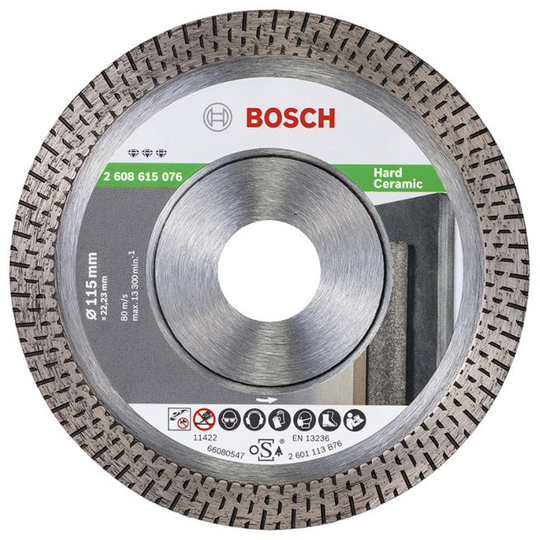 Bosch Diamantskive Hård Ceramic 115x22,23mm - 2608615076