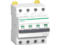Acti9 iC60 kombiafbryder 4P, 16A, 415V, 30mA, 6kA, klasse A, B-karakteristik. Bredde 72 mm.
