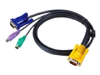 ATEN 2L-5206P - Kabel til tastatur / video / mus (KVM) - 15 pin SPHD (han) til DB-15, PS/2 (han) - 6 m