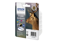 Epson T1306 Multipack - 3 pakker - 30.3 ml - XL - gul, cyan, magenta - original - blister med RF/akustisk alarm - blækpatron - for Stylus Office BX63