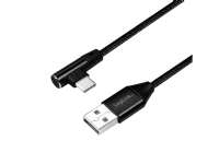 LogiLink CU0137, 0,3 m, USB A, USB C, USB 2.0, 480 Mbit/s, Sort