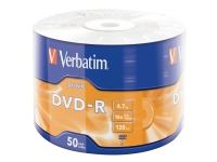 Verbatim DataLife - 50 x DVD-R - 4.7 GB (120min) 16x - matsølv - spindle
