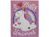 Minions I Love Fluffy Unicorns De Luxe gulvtæppe til børn 95x125