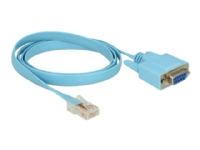 Delock Adapter RS-232 DB9 female > 1 x Serial RS-232 RJ45 male - Serielt kabel - DB-9 (hun) kan skrues til RJ-45 (han) - 1 m - blå