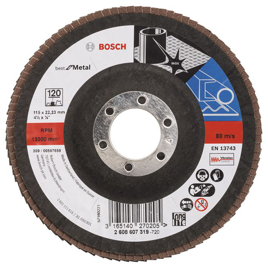 Bosch Lamelslibeskive B:mt Ø115x22mmk120 Skrå - 2608607319