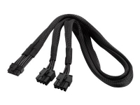 SilverStone PP12-EPS - Strømkabel - 8 pin EPS12 V (4+4) (han) til 12 pin PCIe-kraft (han) - 55 cm - sort