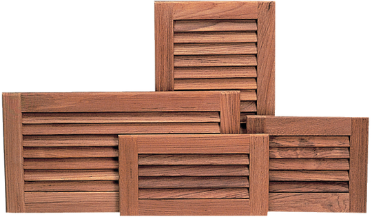 Ventilationsrist, teak 19 x 23,5 cm.
