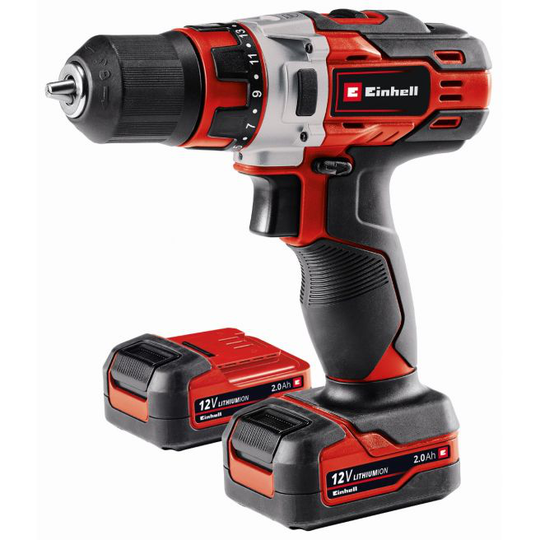 Einhell TE-CD 12/1 Li akku bore/skruemaskine 2x12V/2,0Ah batteri og lader