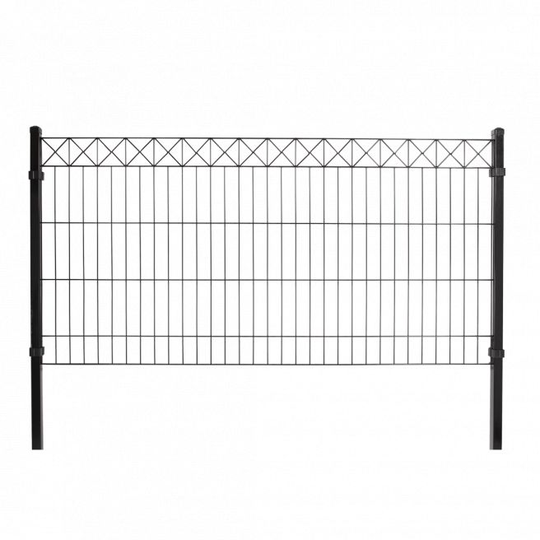 Panelhegn med deko "X", 780 x 2000 mm, sort - 111-381
