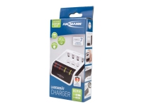 ANSMANN Comfort Smart - 1,5 timer USB-batterioplader - (for 4xAA/AAA) - 800 mA - sort, hvid