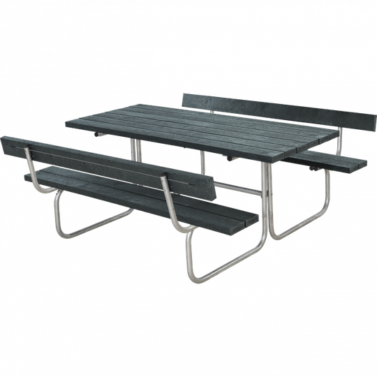 Plus Classic Bord/Bænkesæt m/2 ryglæn - 177 cm - ReTex - Grå - 185872-38