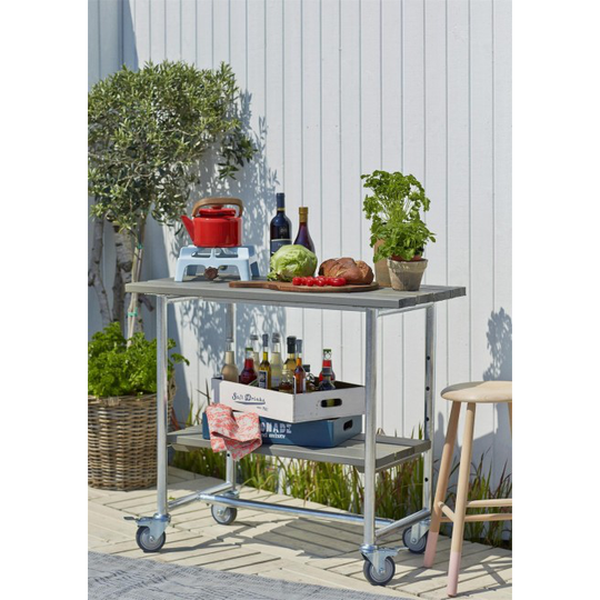 Plus Urban Picnic grillbord m/1 hylde og hjul gråbrun 179540-18