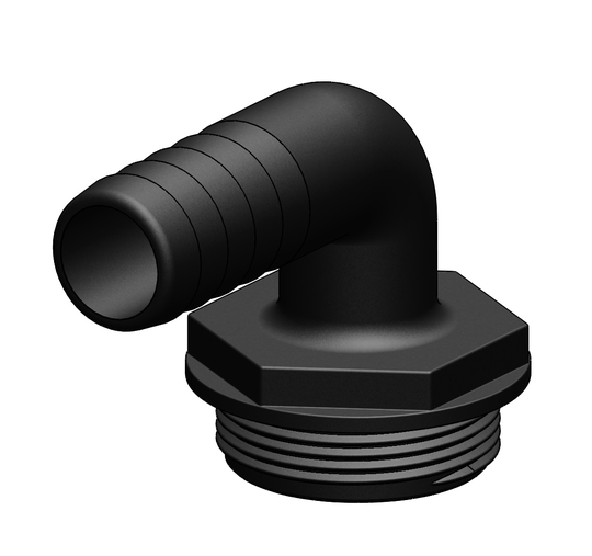 Tru-design Slangestuds til y-ventil 25mm 90gr Sort Komposit