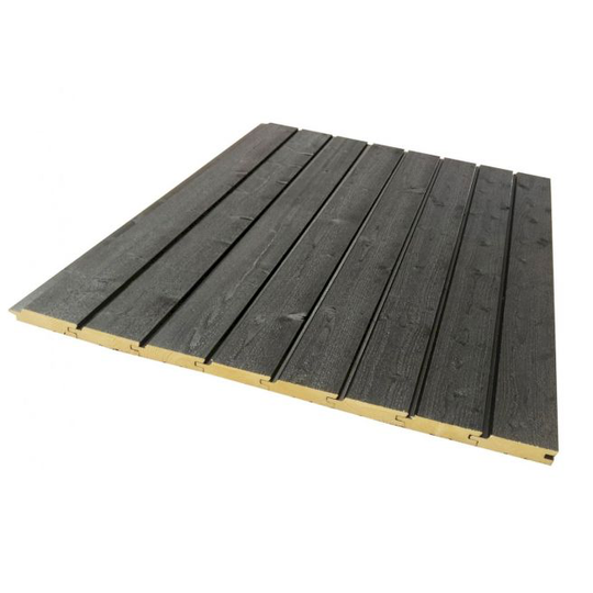 4" Vandret - Sort RAL 9005 22x85 Færdigmalet Træbeklædning