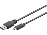 Goobay USB A/USB C, 1 m, 1 m, USB A, USB C, USB 3.2 Gen 1 (3.1 Gen 1), Hanstik/Hanstik, Sort