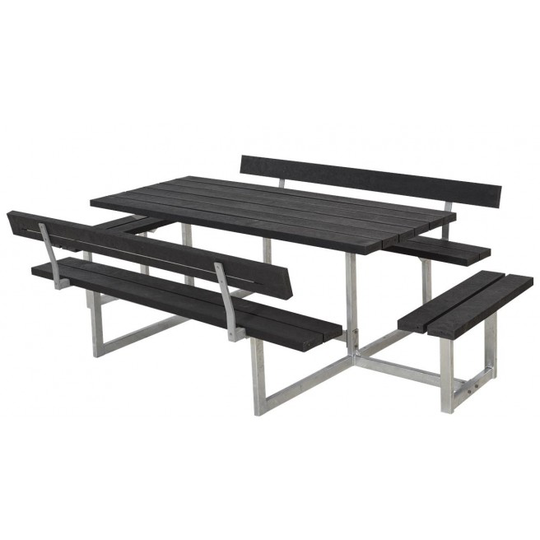 Plus Basic Bord/Bænke-sæt m/2 ryglæn+2 påbygninger genbrugsplast 185815-25