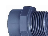 PVC overg.nip. 1 1/2x 50/40mm - m. klæbemuffe og klæbestuds. PN16