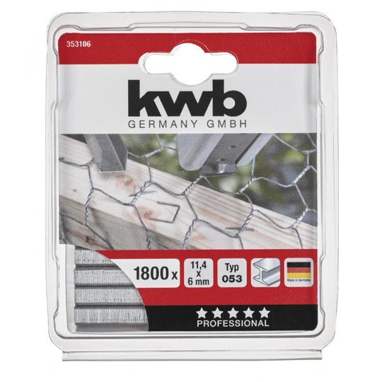 KWB Klammer stål C 6 mm 1800 stk. SB