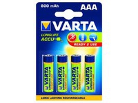 Varta Rechargable Accu - Batteri 4 x AAA - NiMH - (genopladelige) - 800 mAh