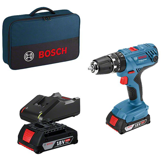Bosch Akkuslagboremaskine Gsb18V-21 2x2a Taske - 0615990K41