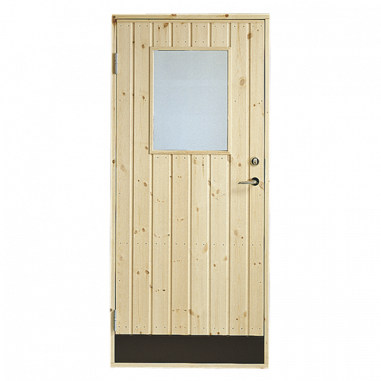 Plus Udhusdør panel m/vindue inkl. karm - VU - 88,6 x 197,8 cm - 39316-1
